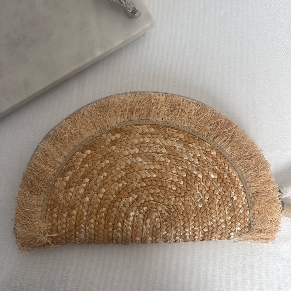 TUCKERNUCK Raffia Half Moon Clutch - Picture 2 of 8